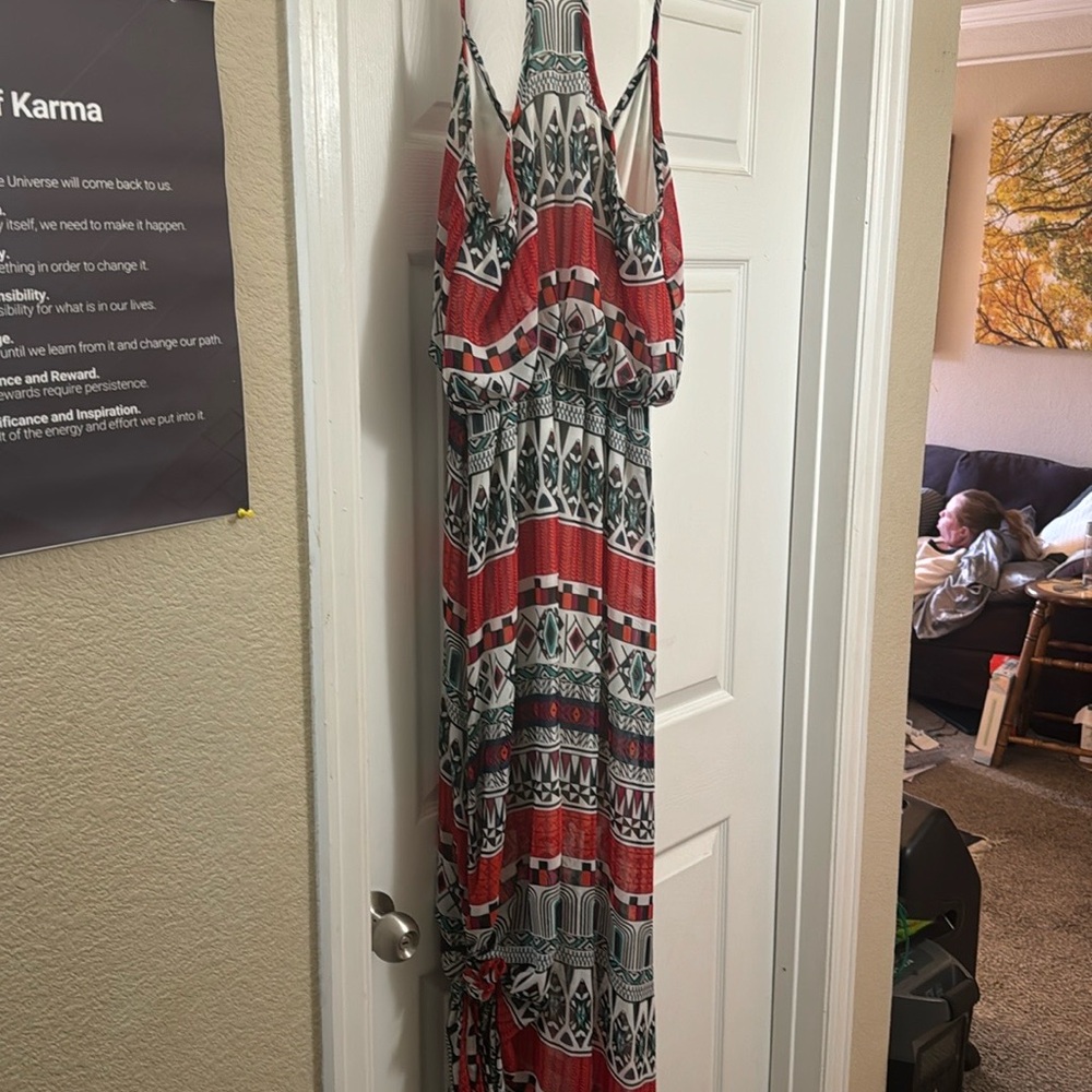 Multi colored patterned women’s summer maxi dress
